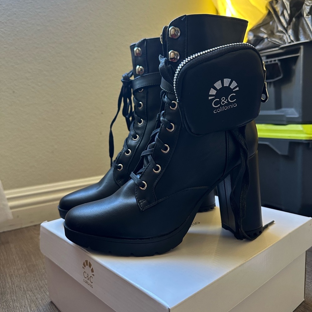 C&C California Women's Black Heeled Boots